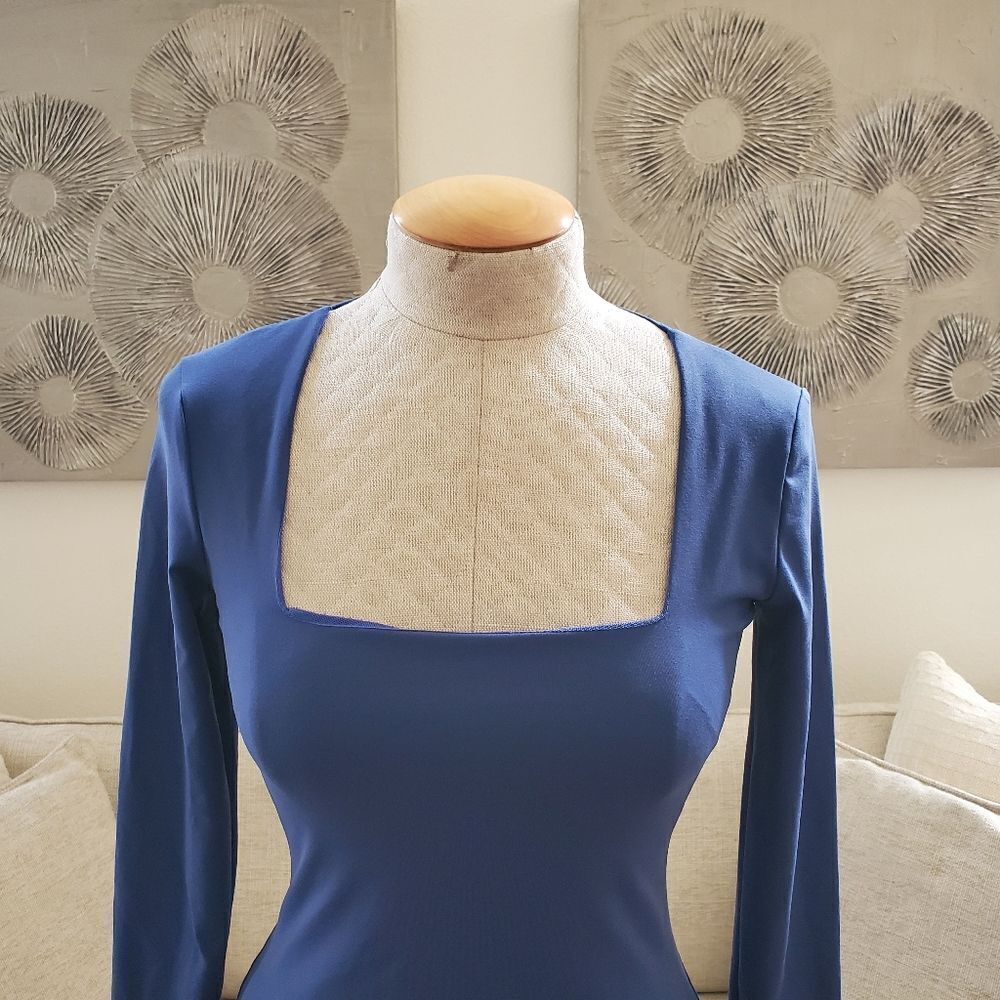 🔆 FREE PEOPLE 🔆 'Truth or Square' Long Sleeve Bodysuit - [Small in Blue] - Picture 7 of 16